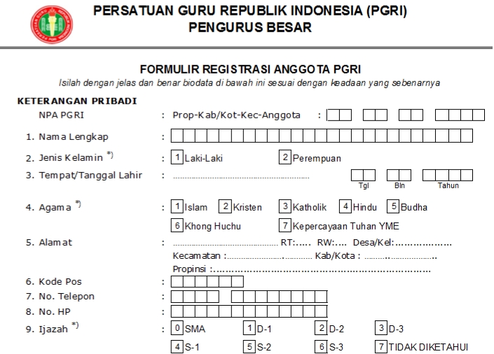 Pendaftaran PGRI Kepulauan Aru - Persatuan Guru Republik Indonesia Cabang Kepulauan Aru